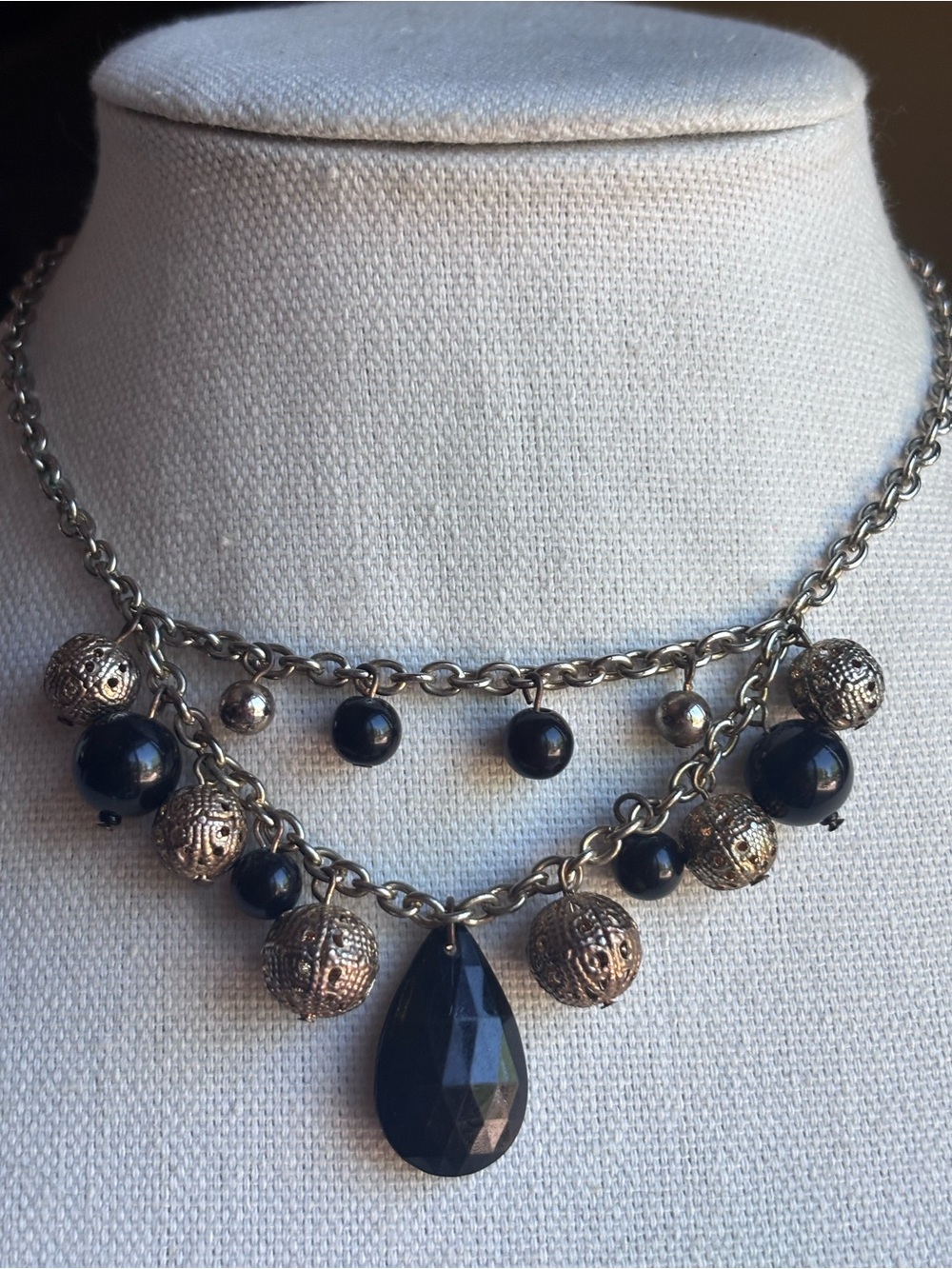 3/$20 Two-Tier Two-Tone Beaded Necklace